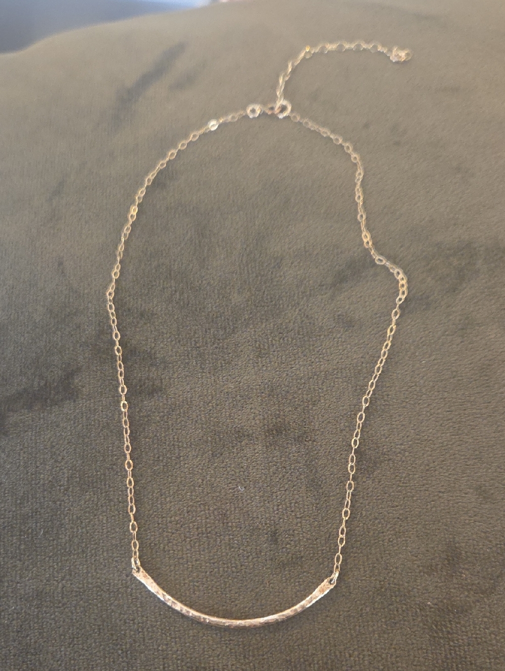 Gold Curved Bar Necklace